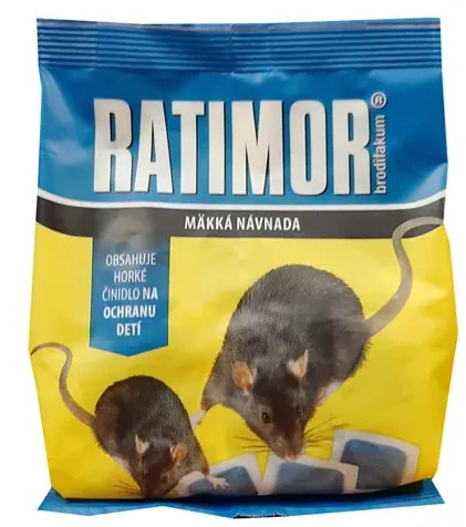 Ratimor mäkká návnada 120g brodifacum, obal fólia otrava na myši a potkany
